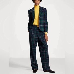 Polo Ralph Lauren Plaid Wool Twill Wide-leg Pant In Polo Tartan